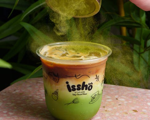 matcha coffee from issho haymarket japanese cafe in sydney