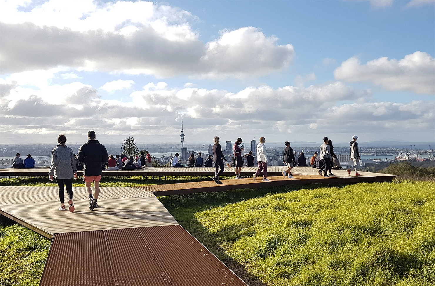 The new boardwalk at the top of Mount Eden