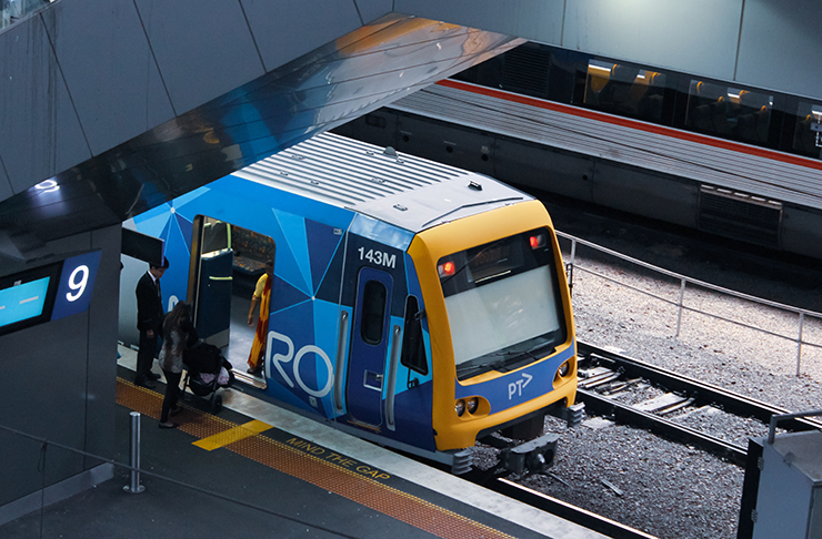 Instant Myki top-ups by a train.