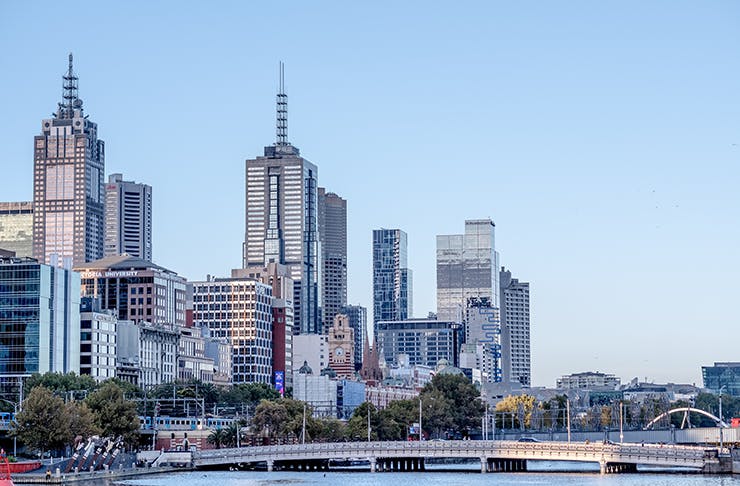 An image of the Melbourne city skyline for an article about the AstraZeneca vaccine in Melbourne.
