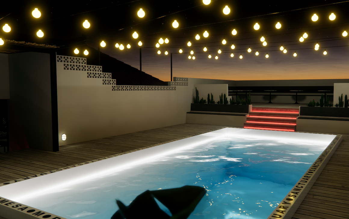 A render of the rooftop pool at Mesa in Canggu