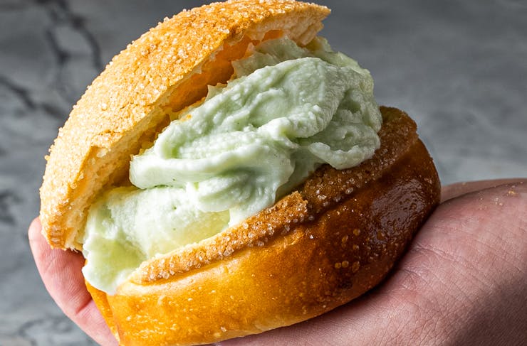 A gelato sandwich