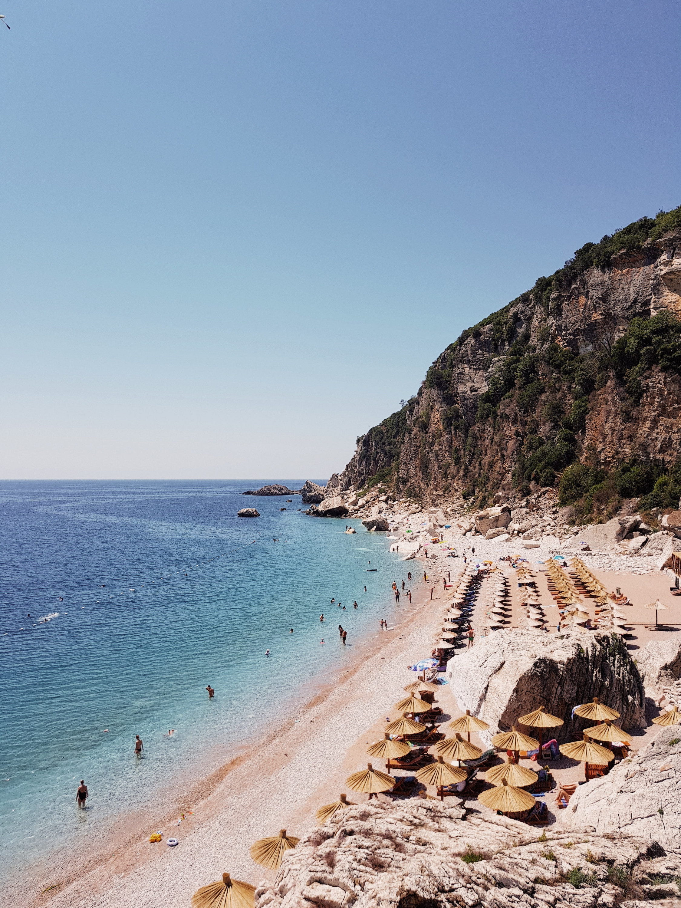 a cliffside beach in montenegro