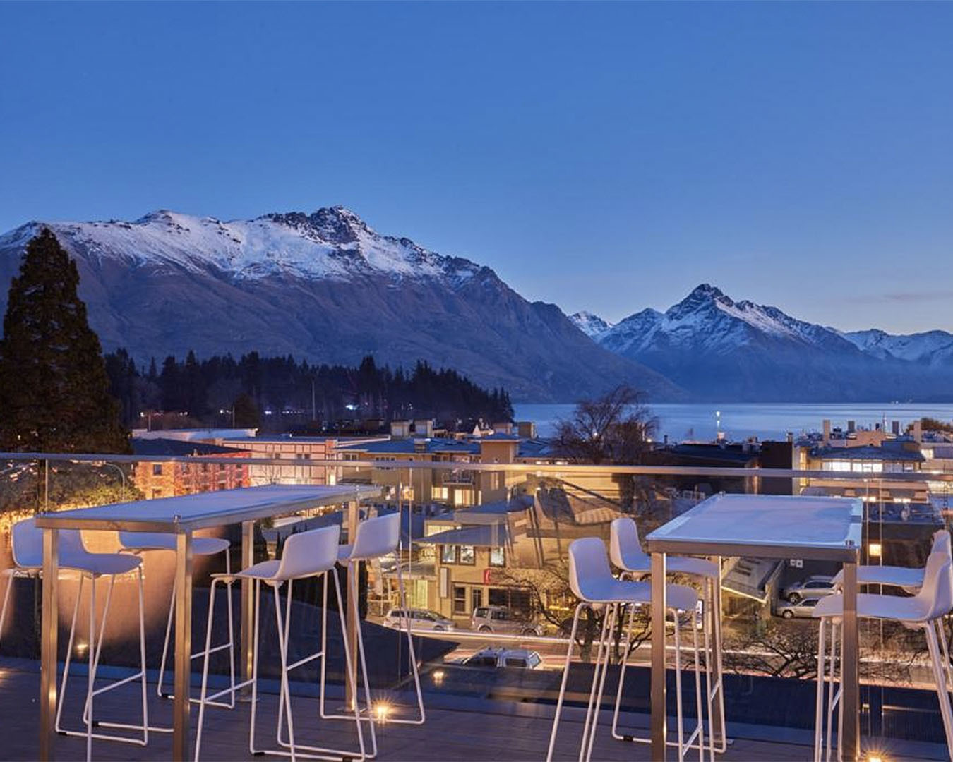 The enviable rooftop at mi-pad Queenstown.