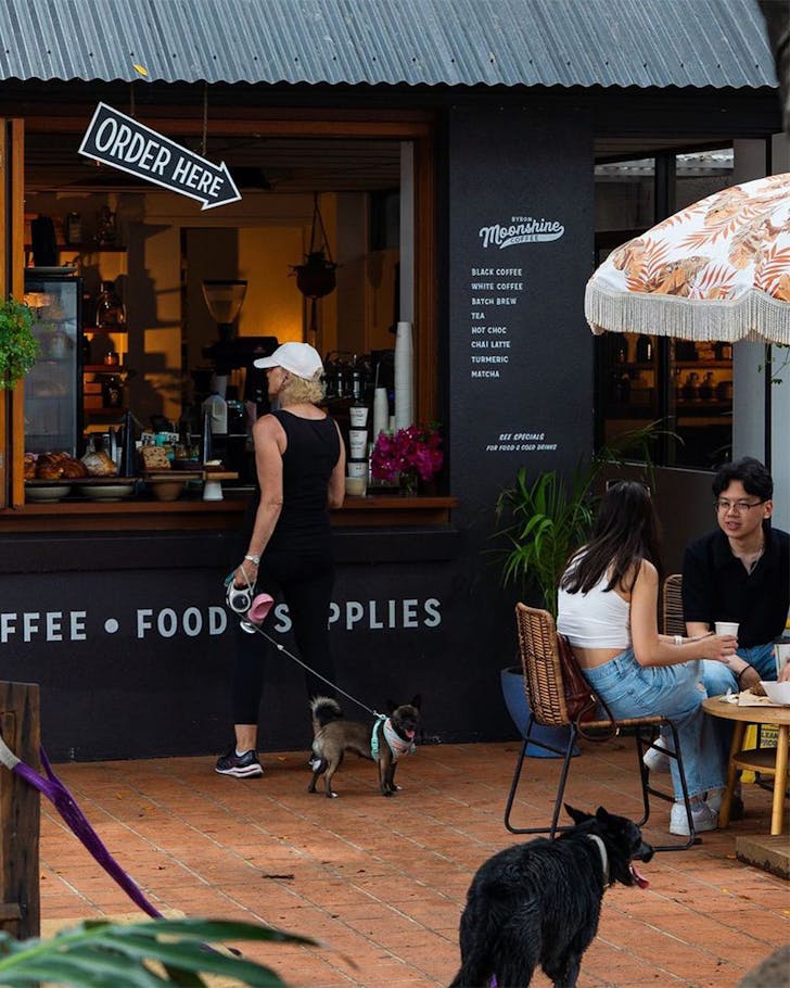 front counter of an outdoor Brisbane coffee shop