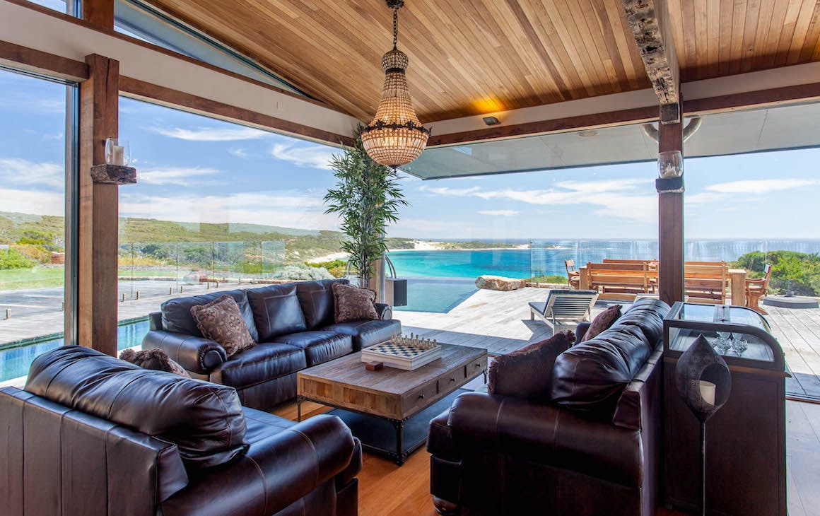 stunning beach view from one of the most beautiful holiday homes in the south west