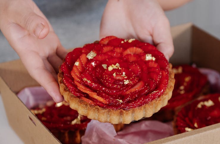 a strawberry tart for Mother's Day in Perth