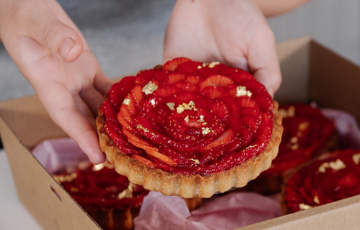 a strawberry tart for Mother's Day in Perth