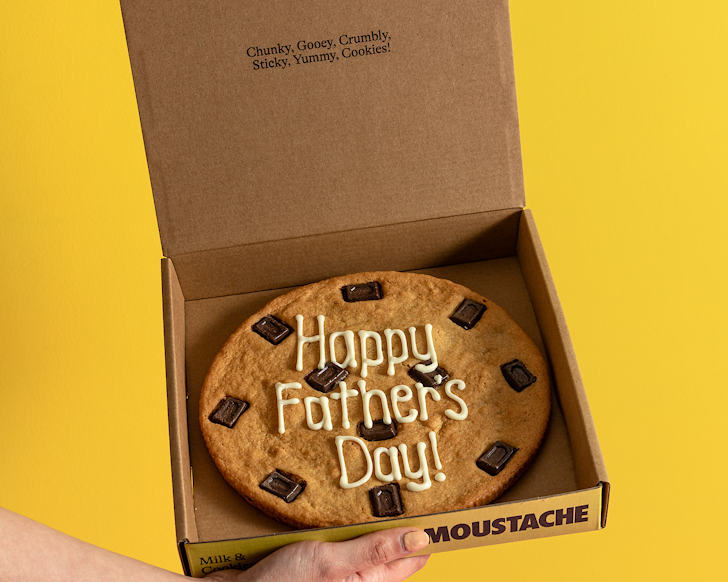 A giant personalised Father's Day cookie from Moustache.
