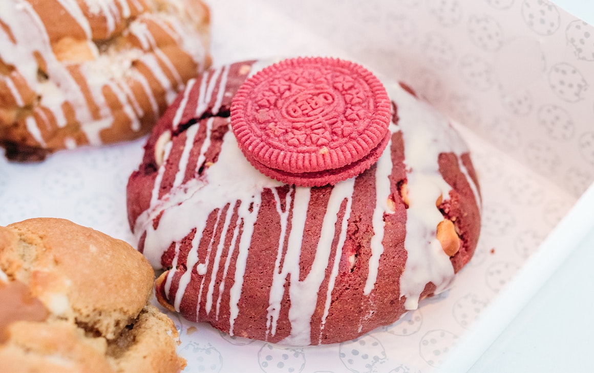 a red velvet cookie