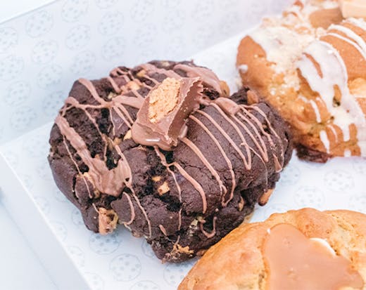 a chocolate and peanut butter cookie