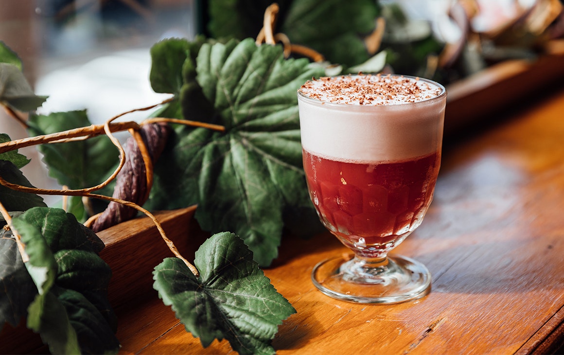 a cocktail on a windowsil