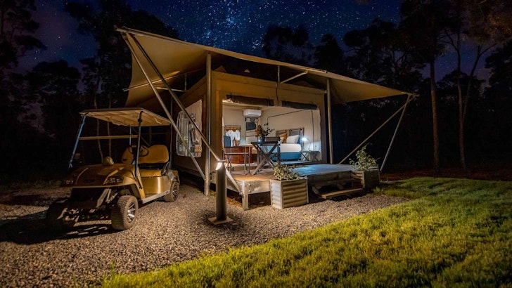 A view of a tent at Mt. Mulligan Lodge one of the best glamping spots in Queensland