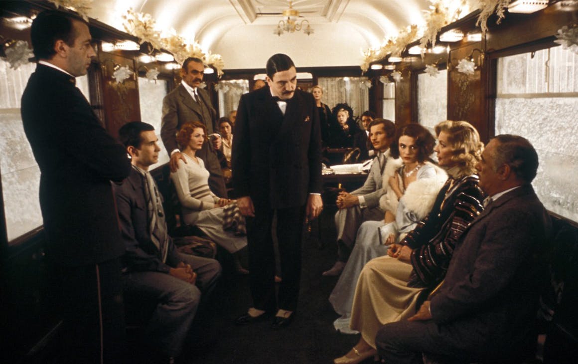 scene in a train from murder on the orient express
