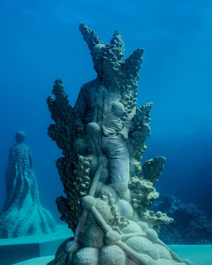A sculpture at Underwater Museum of Art.
