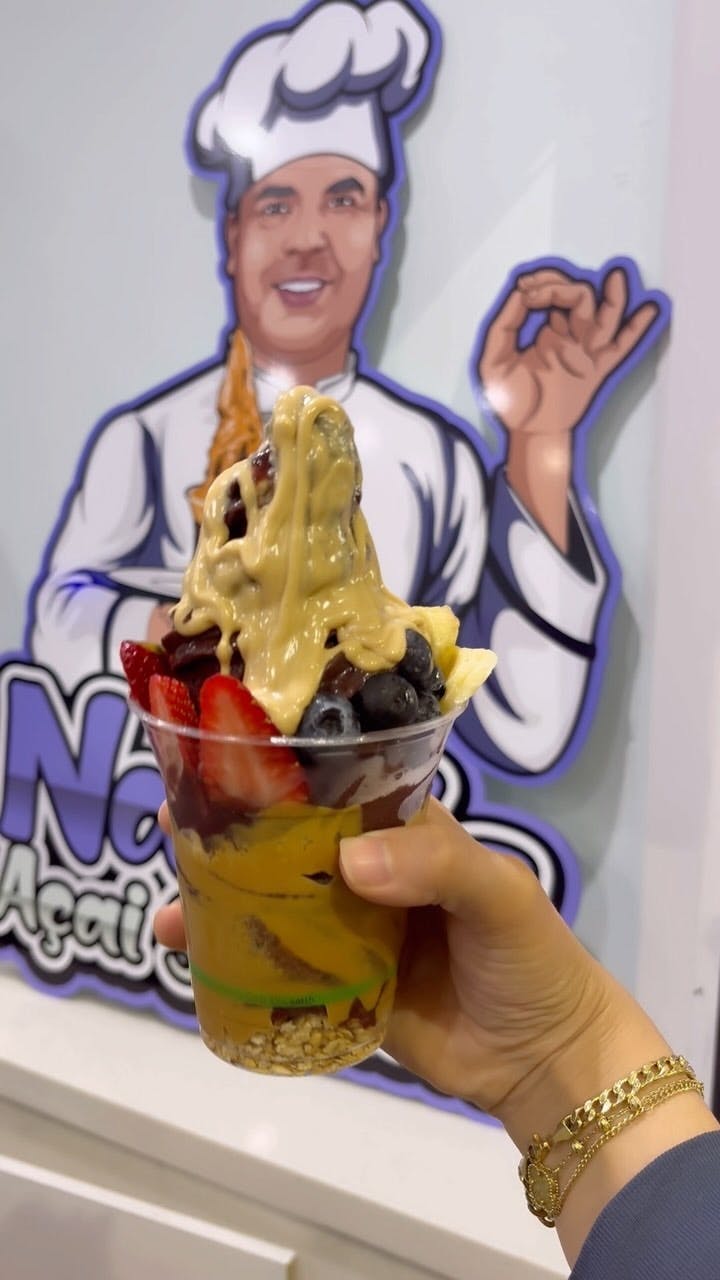 Nabil's Acai Cup In Perth, covered in pistachio papi sauce 
