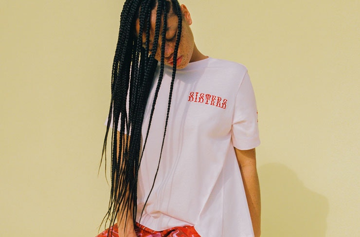 Salem Mitchell wearing a Simone Rocha t-shirt for International Women's Day 2021. 