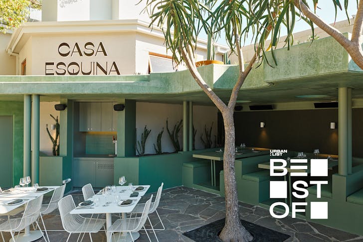 The leafy courtyard at Casa Esquina, a new restaurant in Sydney