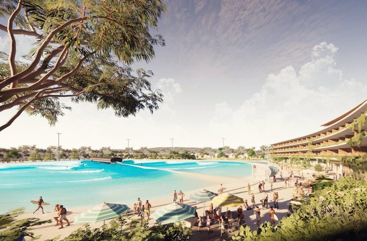 A render of the proposed new surf park in Perth