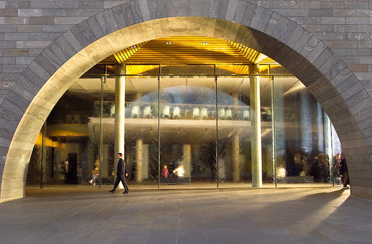 The entrance to the NGV, one of the best cheap dates in Melbourne