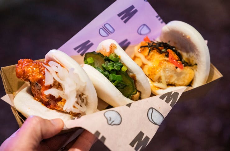 Bao buns at the Night Noodle Markets in Sydney