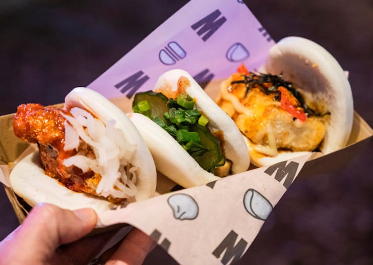 Bao buns at the Night Noodle Markets in Sydney