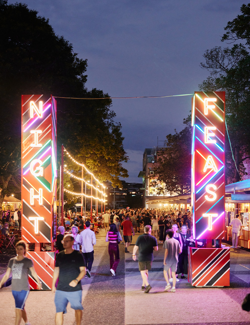 the entrance to Night Feast at the Brisbane Powerhouse