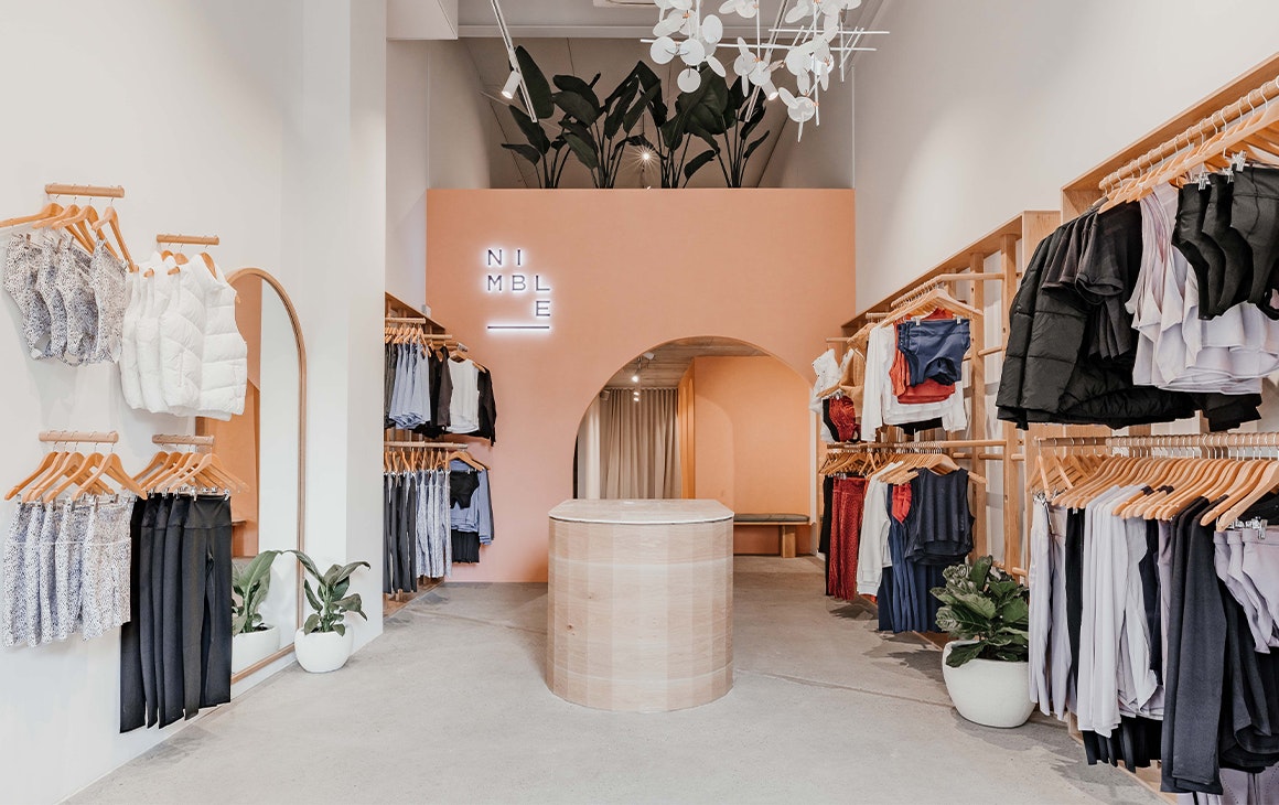 a wide view of the interior of the nimble store