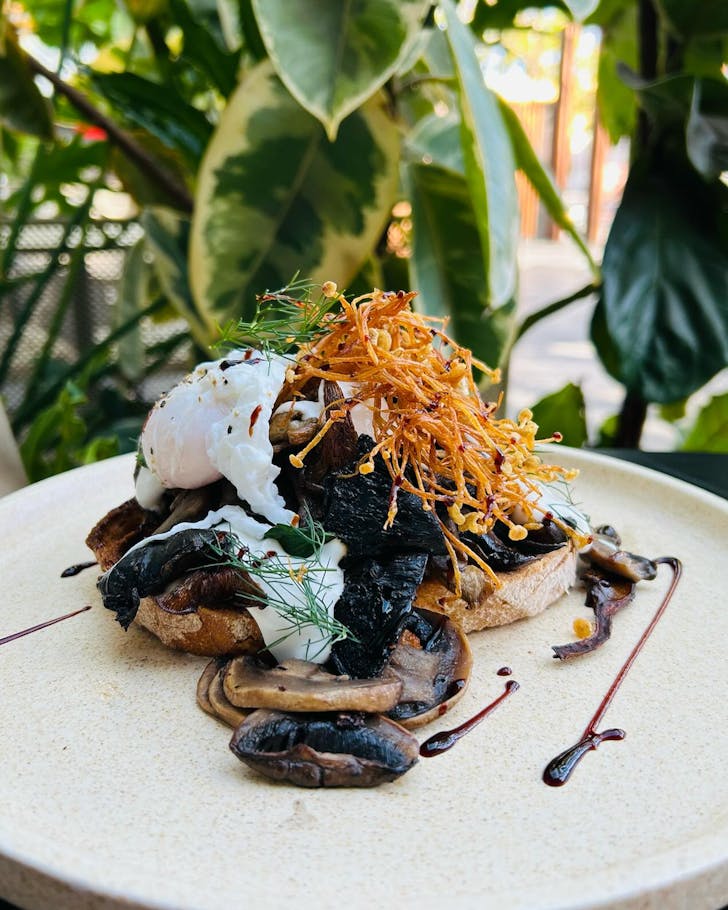 Mushrooms on toast at Charlie Boy Coffee