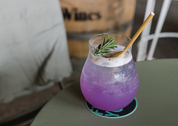 a purple cocktails