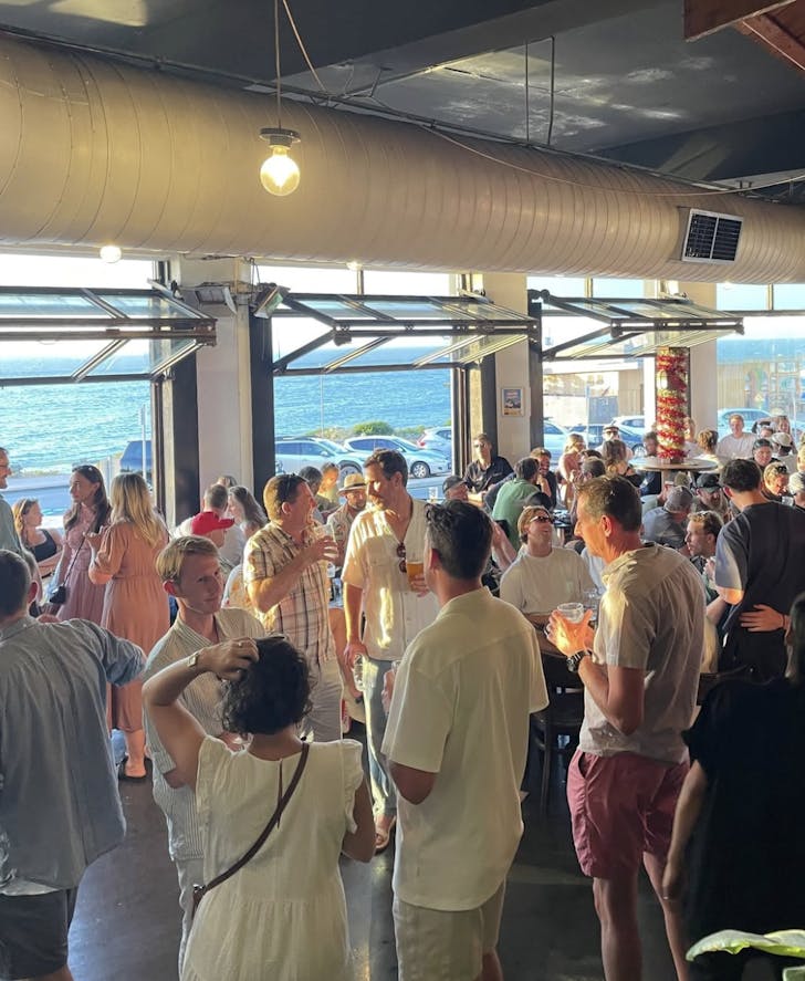 ocean beach hotel inside pub with ocean view