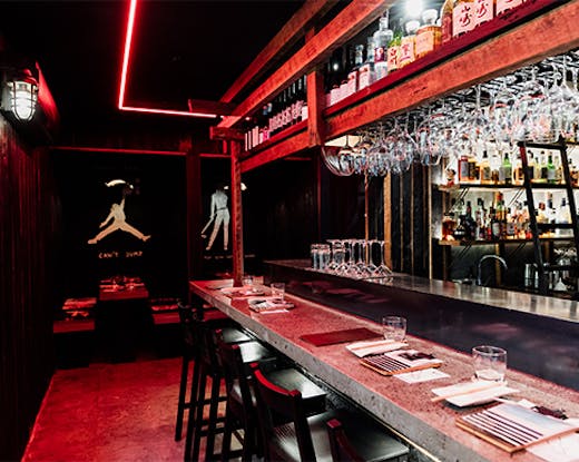 the interior of an izakaya