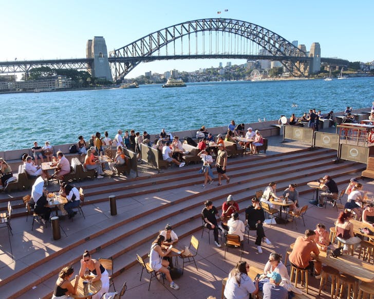 people dining outside at opera bar sydney