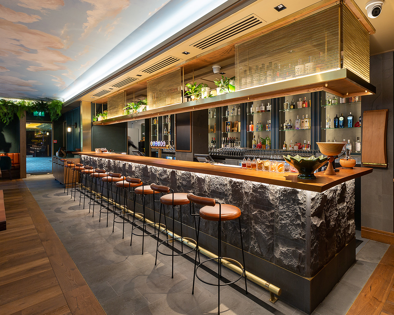 The stunning new bar at Our Land Is Alive at the Cordis hotel.