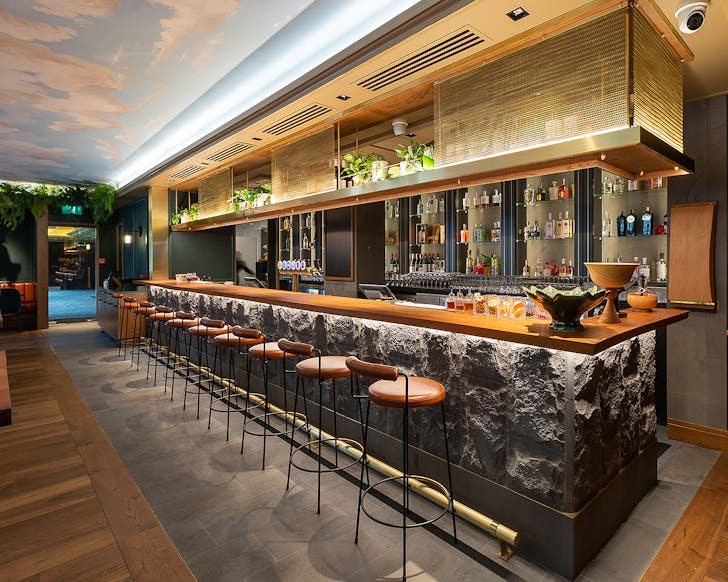 The stunning new bar at Our Land Is Alive at the Cordis hotel.