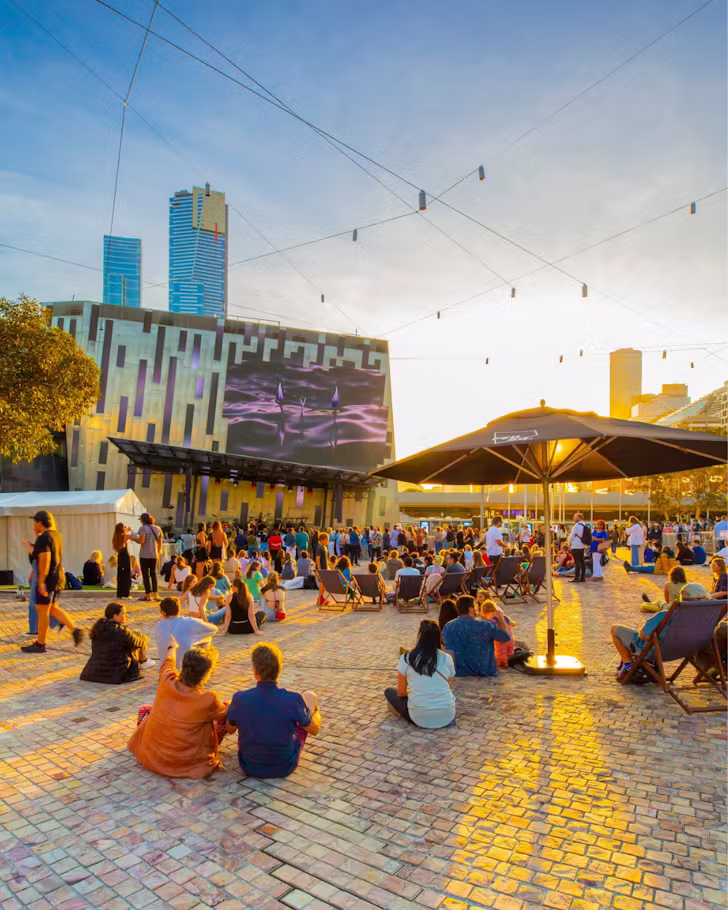 outdoor cinema sessions at open air at the square melbourne