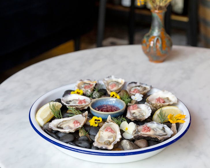 bowl of oysters from Lygon lane 