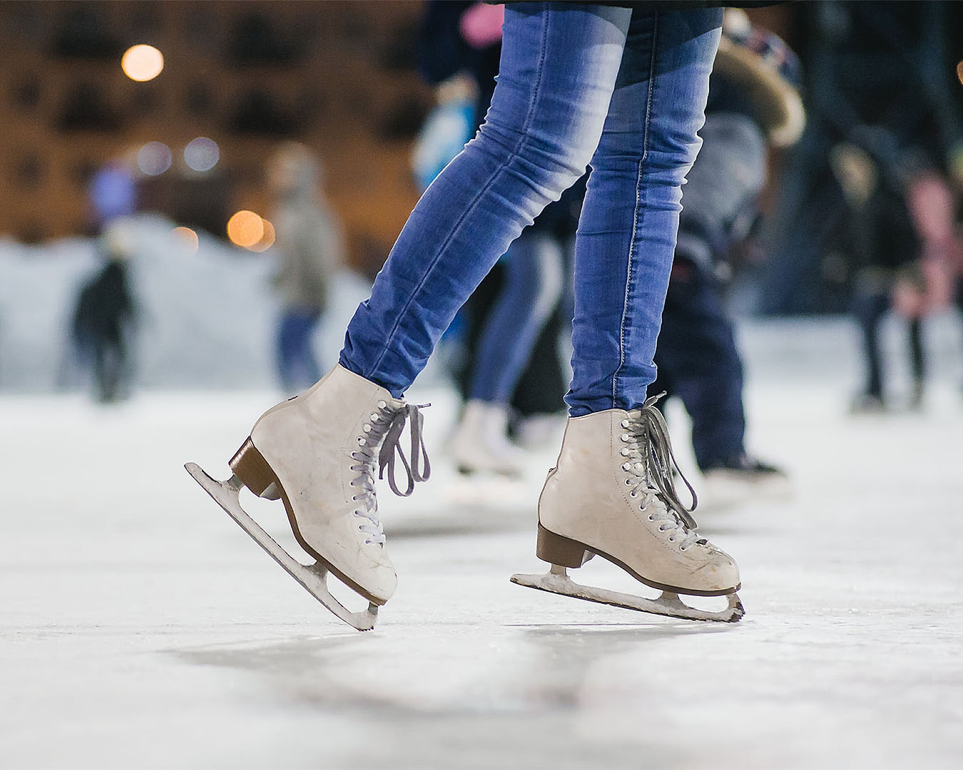 A woman in skates on the ice at Paradice.