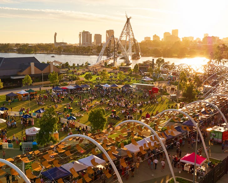 A Christmas Market at Optus Stadium in Perth