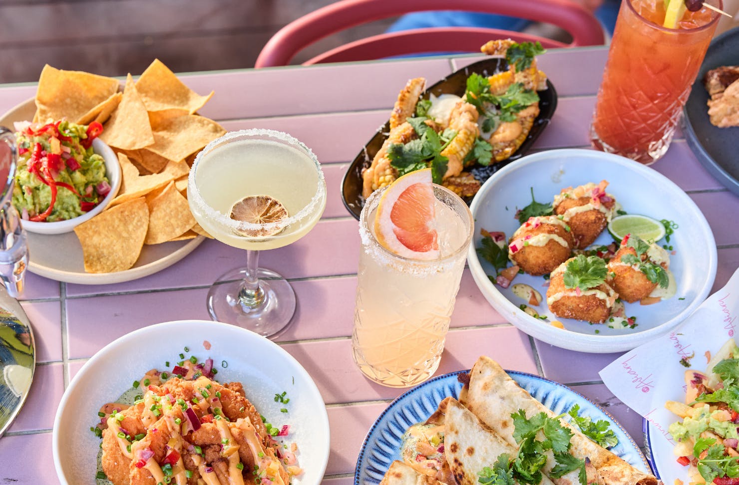 plates of food and drinks for perth's best student nights