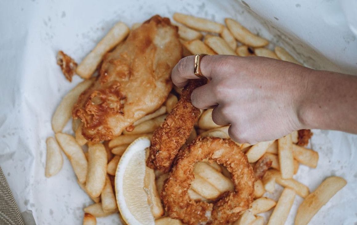 takeaway fish and chips from Fish Boss