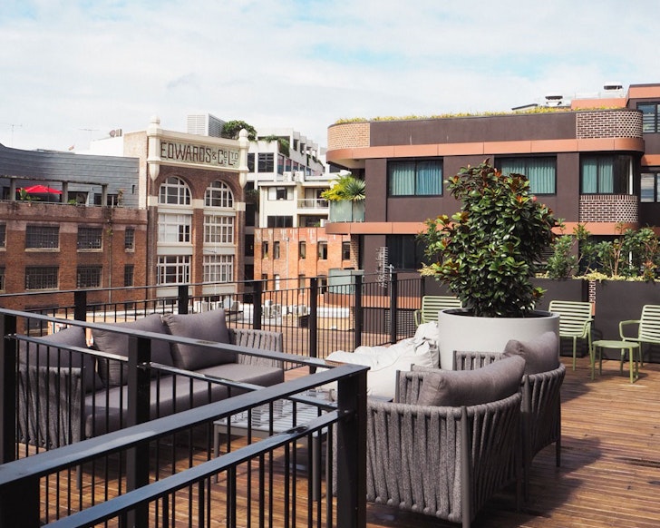 A view from the rooftop at 202 Elizabeth pet-friendly hotel Sydney