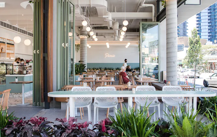 the cafe seen from outside