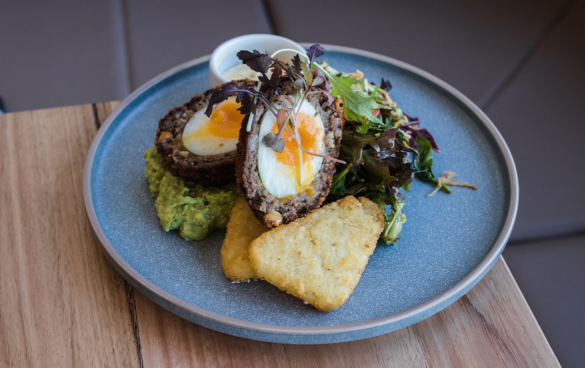a scotch egg with sides