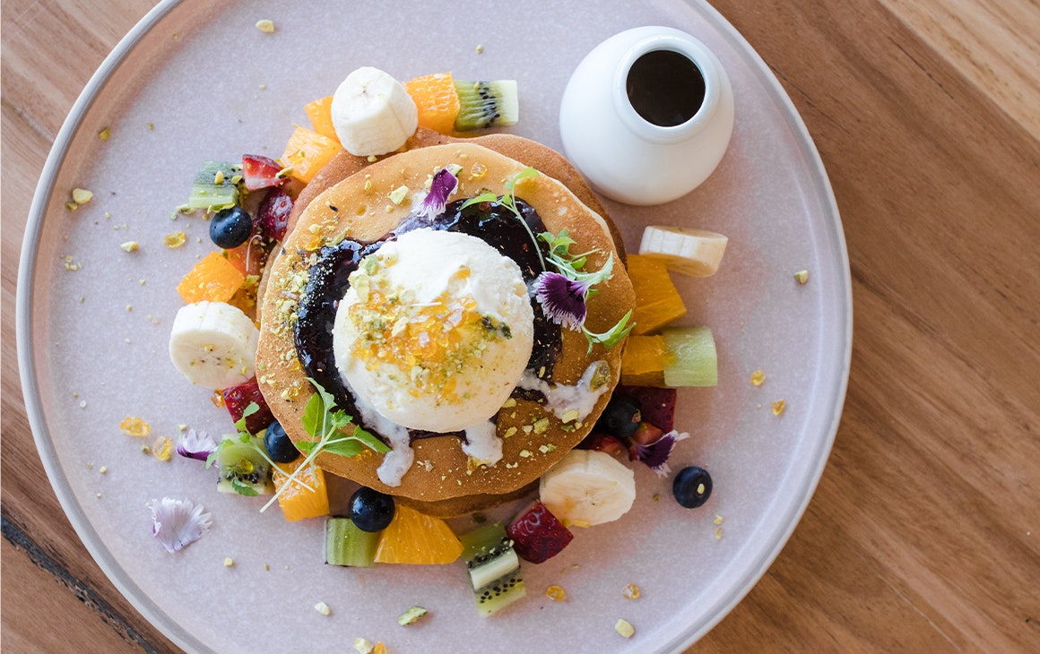 top down view of pancakes