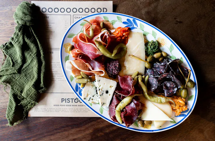 A brightly coloured plate of charcuterie from Pistou in Newtown. 