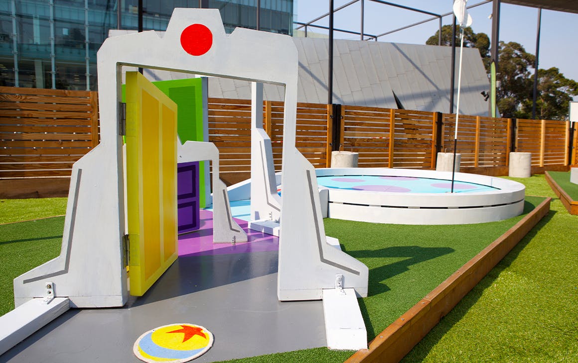 a buzz lightyear mini golf course