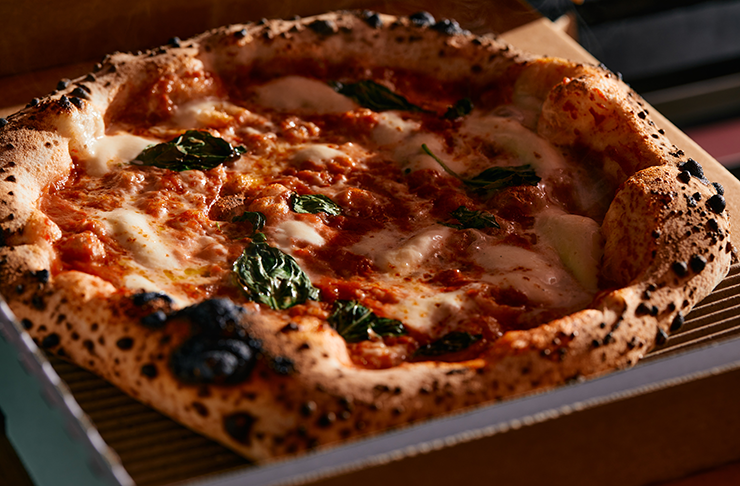 A fresh Neapolitan-style pizza. 