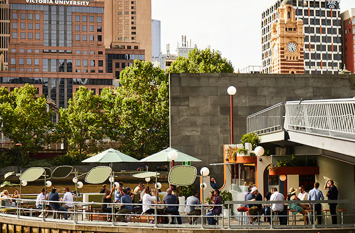 A bar on the middle of the Yarra River.