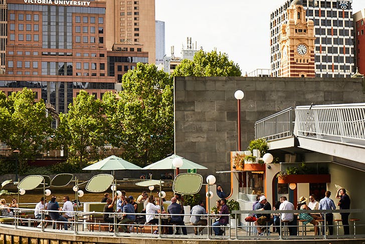 A bar on the middle of the Yarra River.